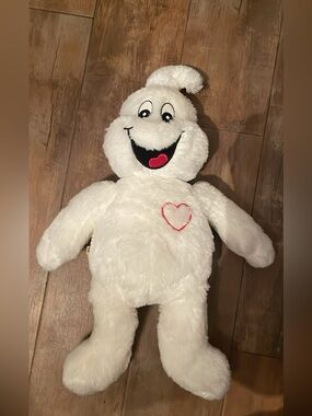 Build-A-Bear White Plush Ghost Stuffed Toy with Heart - Kids Toy